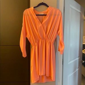 Peach long sleeve dress
